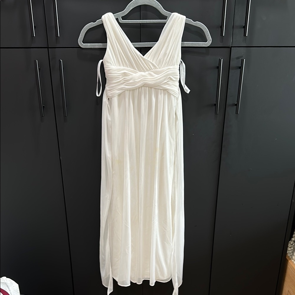 David's Bridal Cream Kids Formal Dress